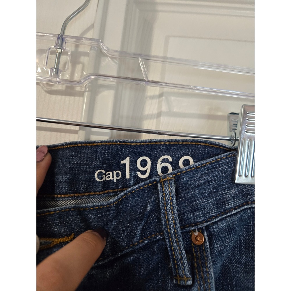 Gap 1969 Sexy Boyfriend Cropped Jeans 32r Dark Wash Relaxed Fit Denim Pants - Picture 4 of 5